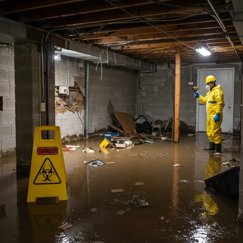 Flooded Basement Electrical Hazard in Buies Creek, NC Property