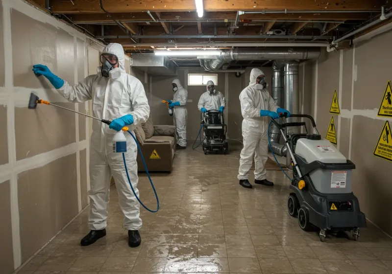 Basement Moisture Removal and Structural Drying process in Buies Creek, NC